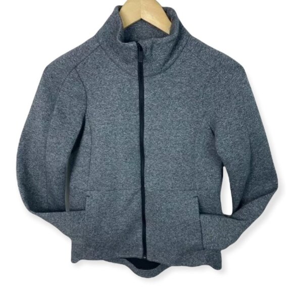 Lululemon Going Places Jacket Heathered Speckled Black Size 2 Grey Warm Coat - Picture 4 of 10